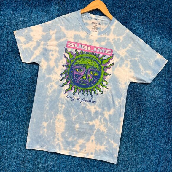 Sublime 40oz To Freedom Blue/White Rock T-Shirt Size Medium - Picture 3 of 4